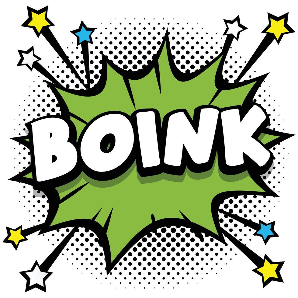 boink pop art bande dessinée bulles livre effets sonores vecteur