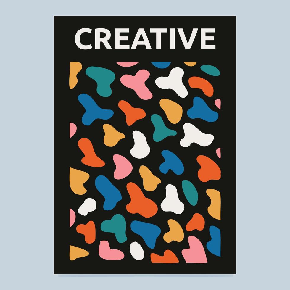 affiche abstraite créative avec des taches multicolores. vecteur