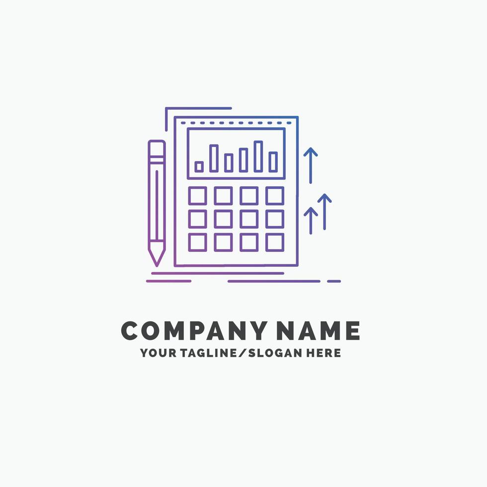 comptabilité. Audit. bancaire. calcul. modèle de logo d'entreprise violet calculatrice. place pour le slogan vecteur