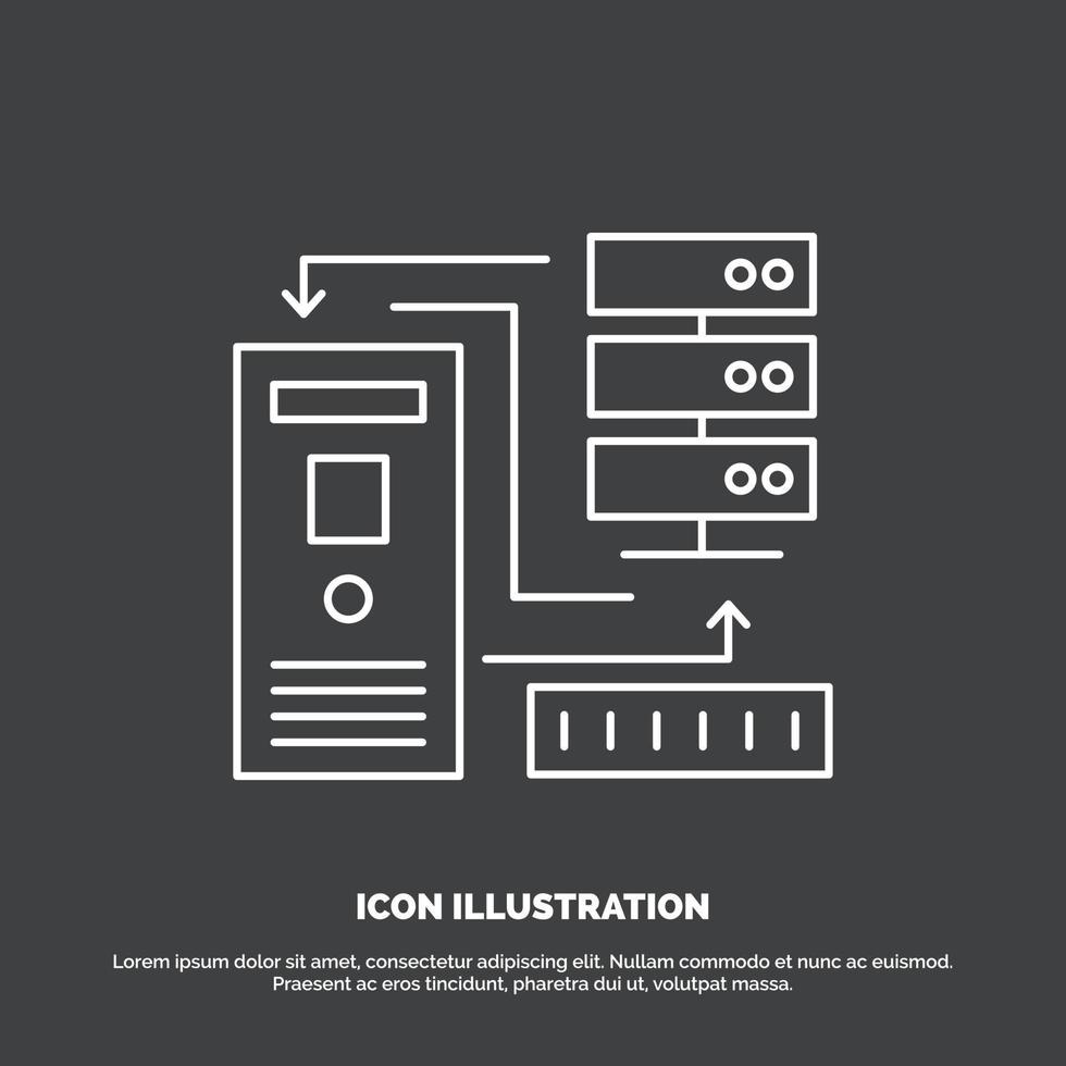 combinaison. Les données. base de données. électronique. icône d'informations. symbole de vecteur de ligne pour ui et ux. site web ou application mobile