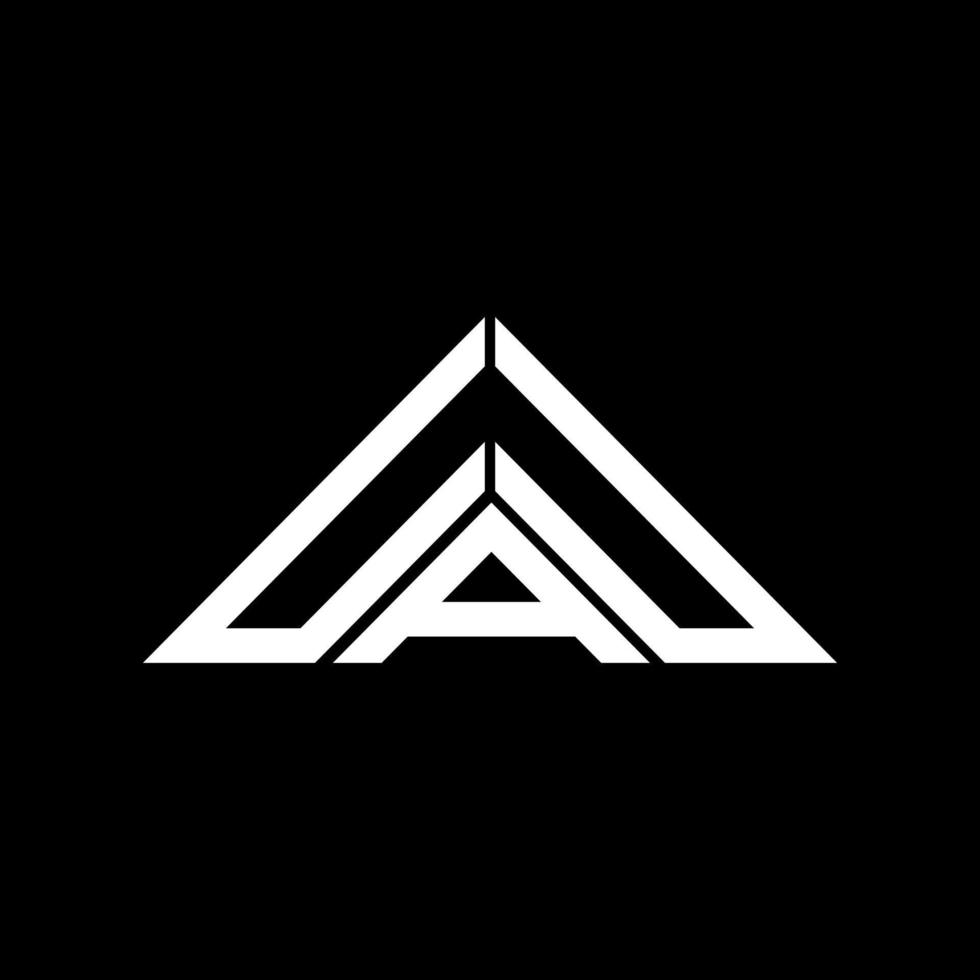 conception créative du logo de lettre uau avec graphique vectoriel, logo uau simple et moderne en forme de triangle. vecteur