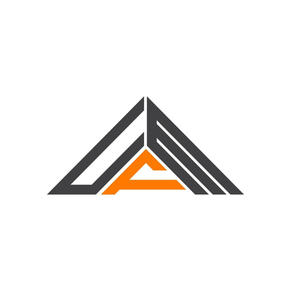 conception créative du logo de lettre ufm avec graphique vectoriel, logo ufm simple et moderne en forme de triangle. vecteur
