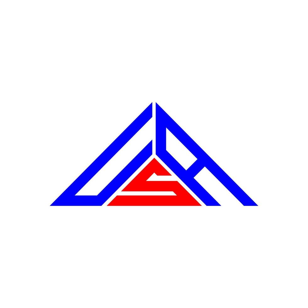 conception créative de logo de lettre usa avec graphique vectoriel, logo usa simple et moderne en forme de triangle. vecteur