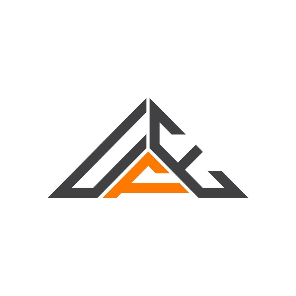 conception créative du logo de lettre ufe avec graphique vectoriel, logo ufe simple et moderne en forme de triangle. vecteur