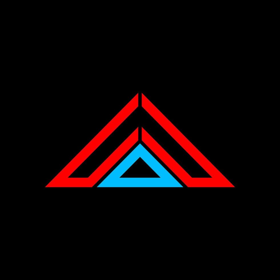 conception créative du logo de lettre udu avec graphique vectoriel, logo udu simple et moderne en forme de triangle. vecteur