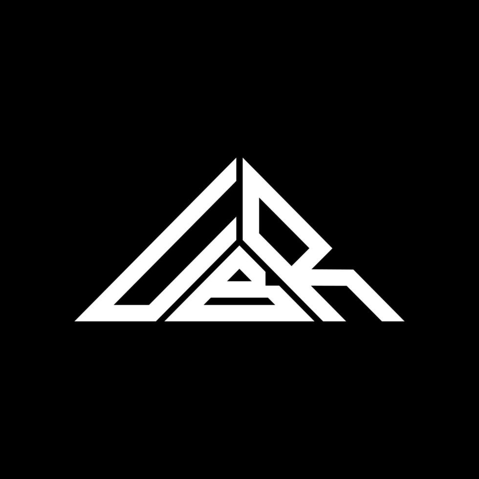 création de logo de lettre ubr avec graphique vectoriel, logo ubr simple et moderne en forme de triangle. vecteur