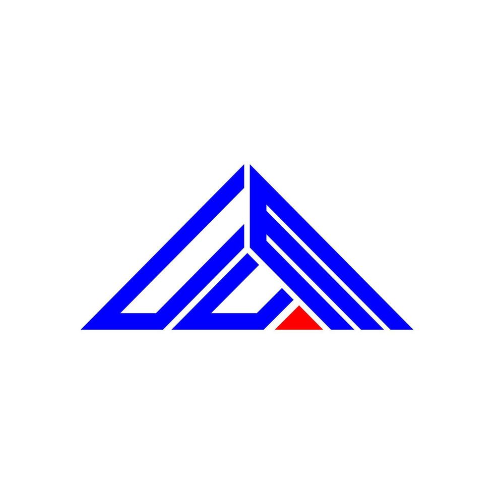 création de logo de lettre uum avec graphique vectoriel, logo uum simple et moderne en forme de triangle. vecteur