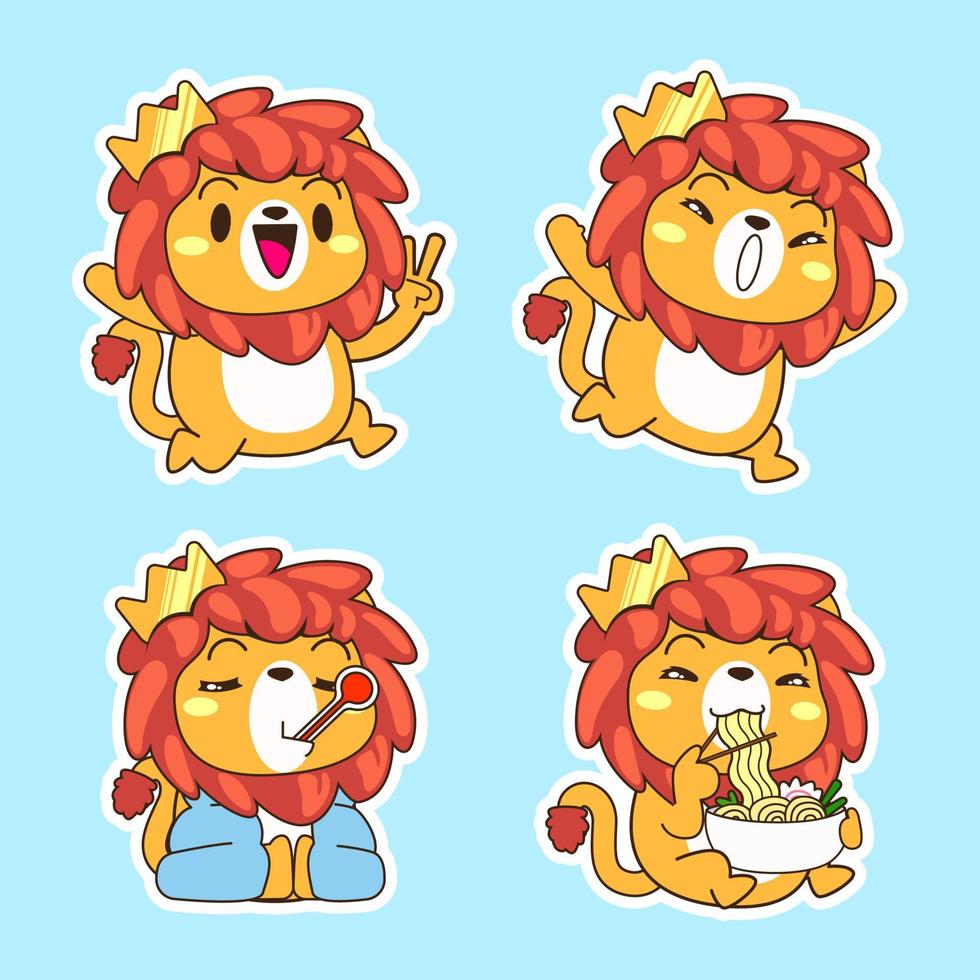 illustration vectorielle de mignon petit lion dessin animé vecteur