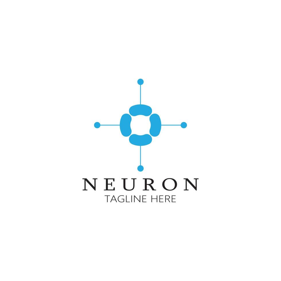 logo de neurone ou création de logo de cellule nerveuse, icône de modèle d'illustration de logo de molécule avec concept vectoriel