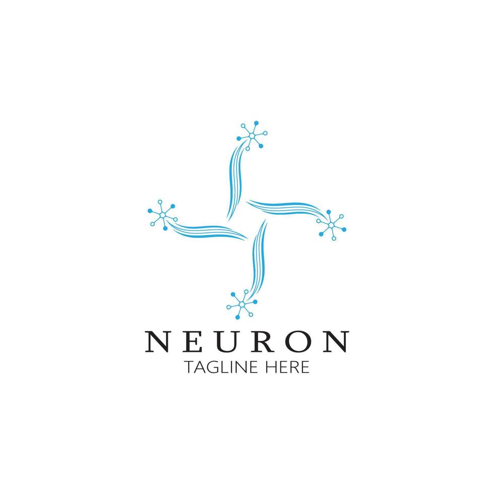 logo de neurone ou création de logo de cellule nerveuse, icône de modèle d'illustration de logo de molécule avec concept vectoriel