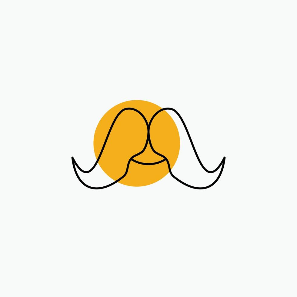 moustache. branché. movember. Masculin. icône de ligne hommes vecteur