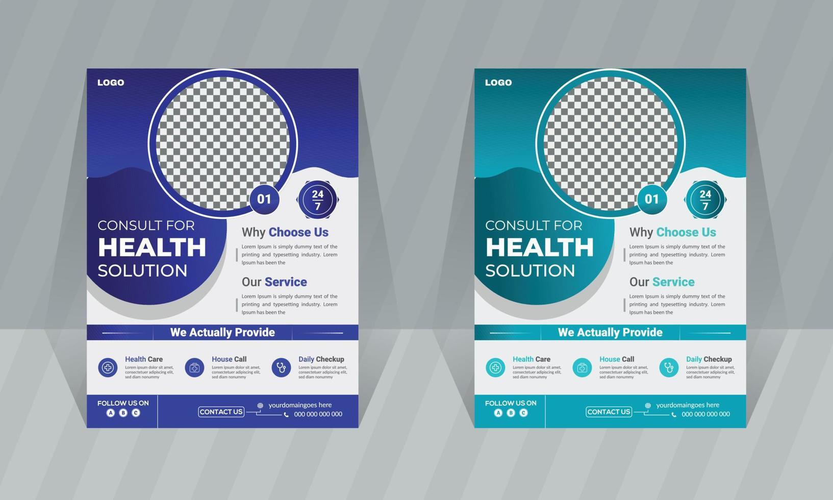 modèle de conception de flyer de service de santé médical professionnel mise en page de couverture de brochure de pharmacie présentation de clinique dentaire affiche de vecteur de taille a4