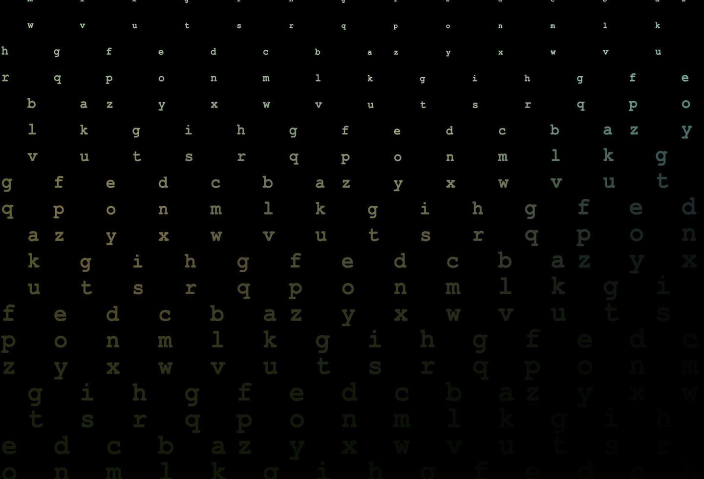 disposition vectorielle vert foncé avec alphabet latin. vecteur