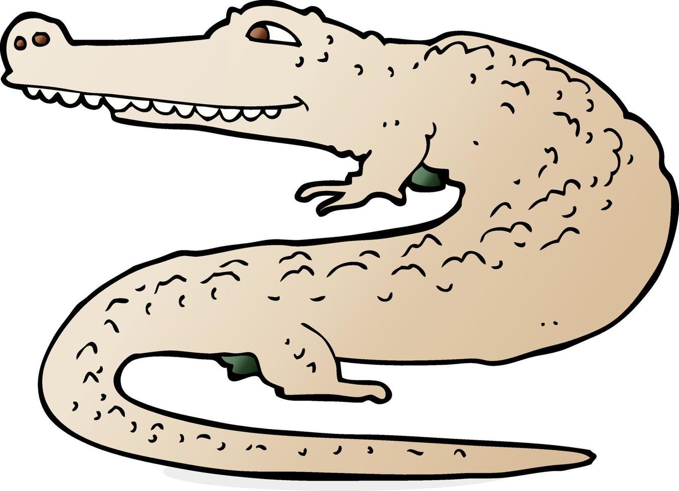 alligator de dessin animé de personnage de doodle vecteur