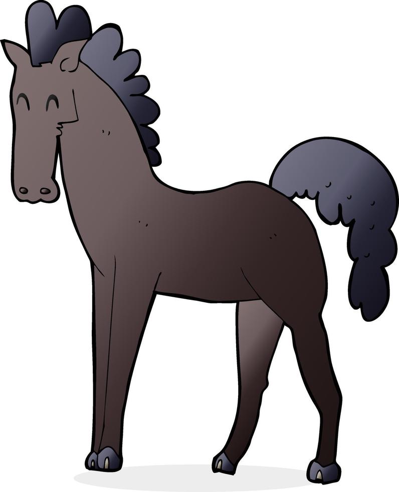 cheval de dessin animé de personnage de doodle vecteur