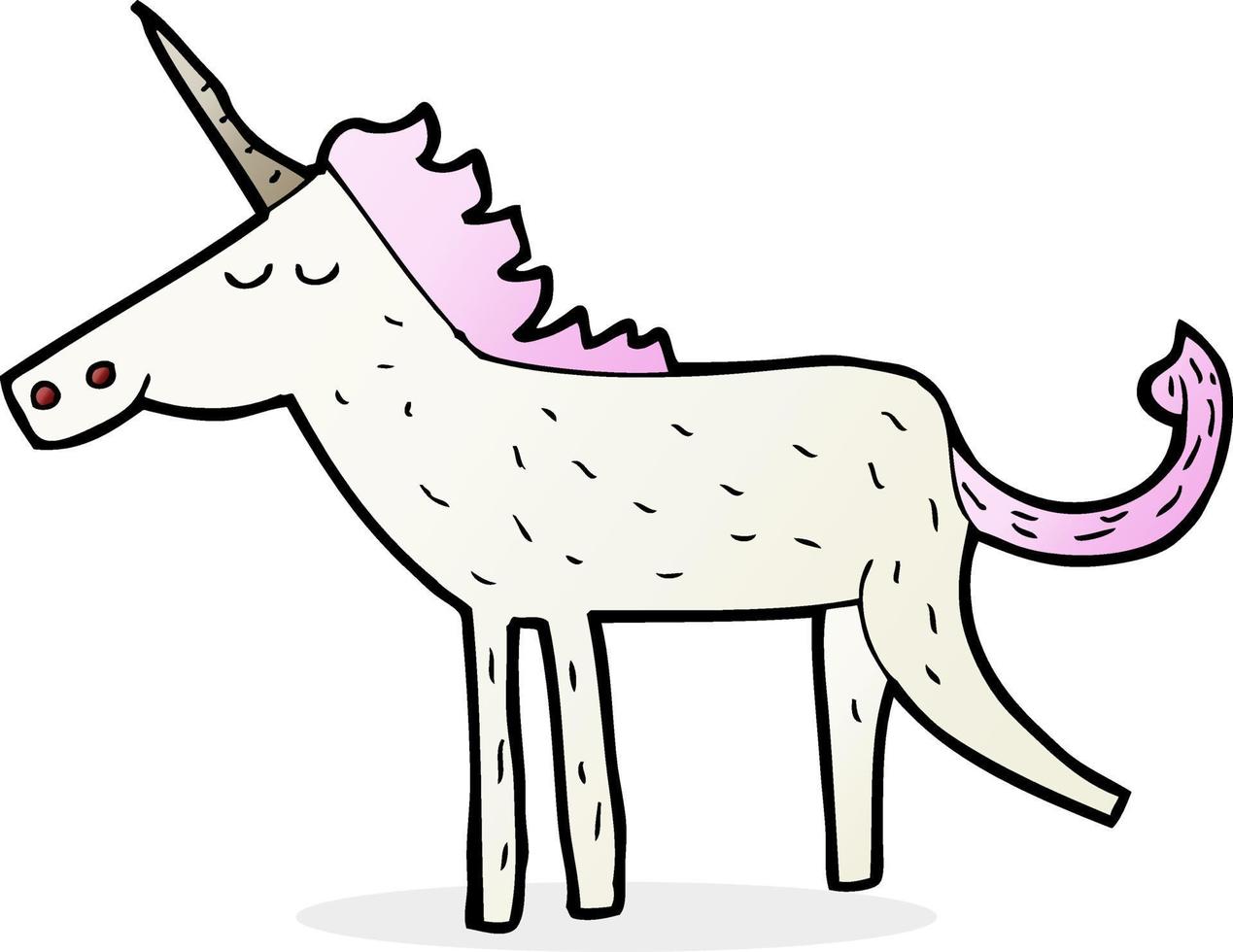 licorne dessin animé personnage doodle vecteur