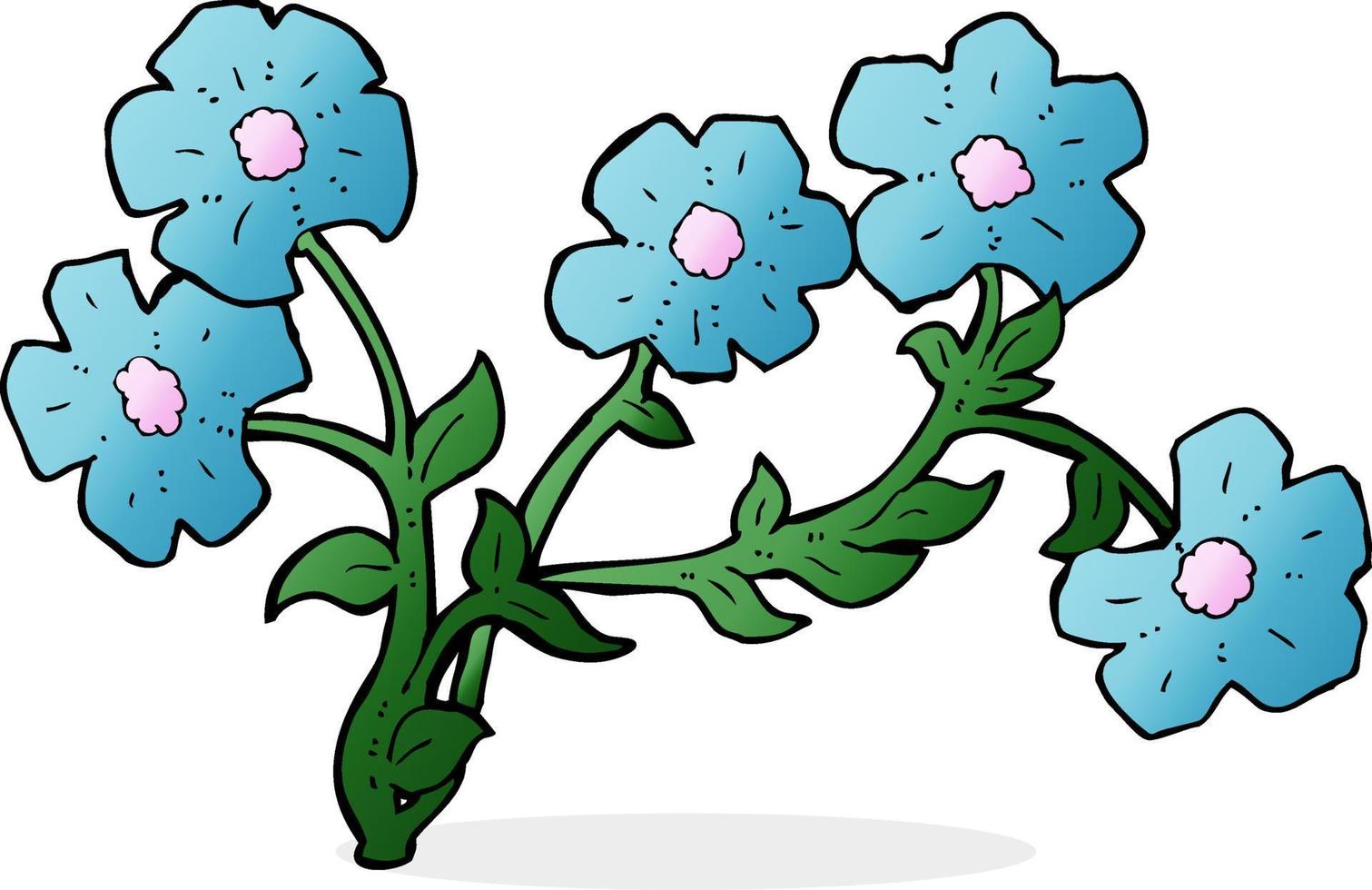 fleurs de dessin animé de griffonnage vecteur