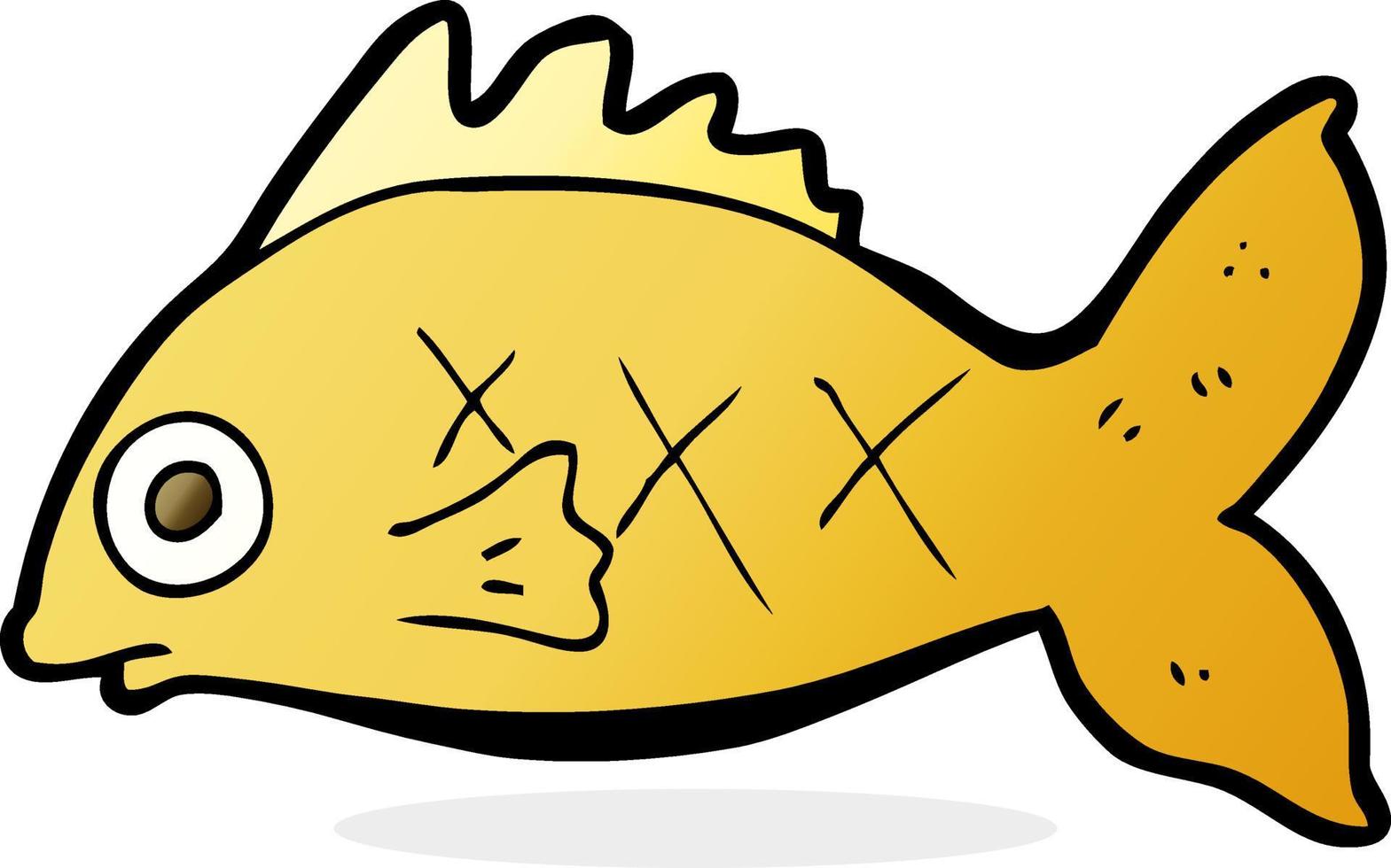 poisson de dessin animé de personnage de doodle vecteur