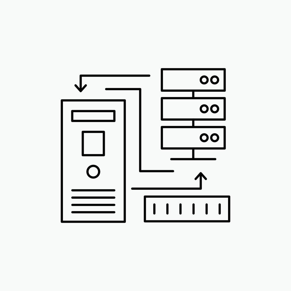 combinaison. Les données. base de données. électronique. icône de la ligne d'informations. illustration vectorielle isolée vecteur