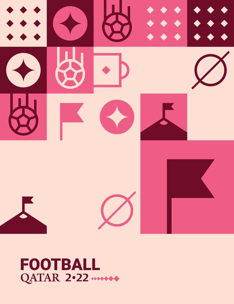 affiche géométrique football doha qatar 2022 créatif. arrière-plan du modèle de flyer web football vecteur