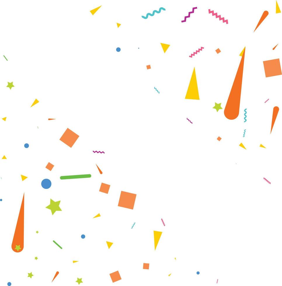 confettis colorés. illustration vectorielle festive de confettis brillants tombant isolés sur fond blanc transparent. élément de guirlande décorative de vacances pour la conception vecteur