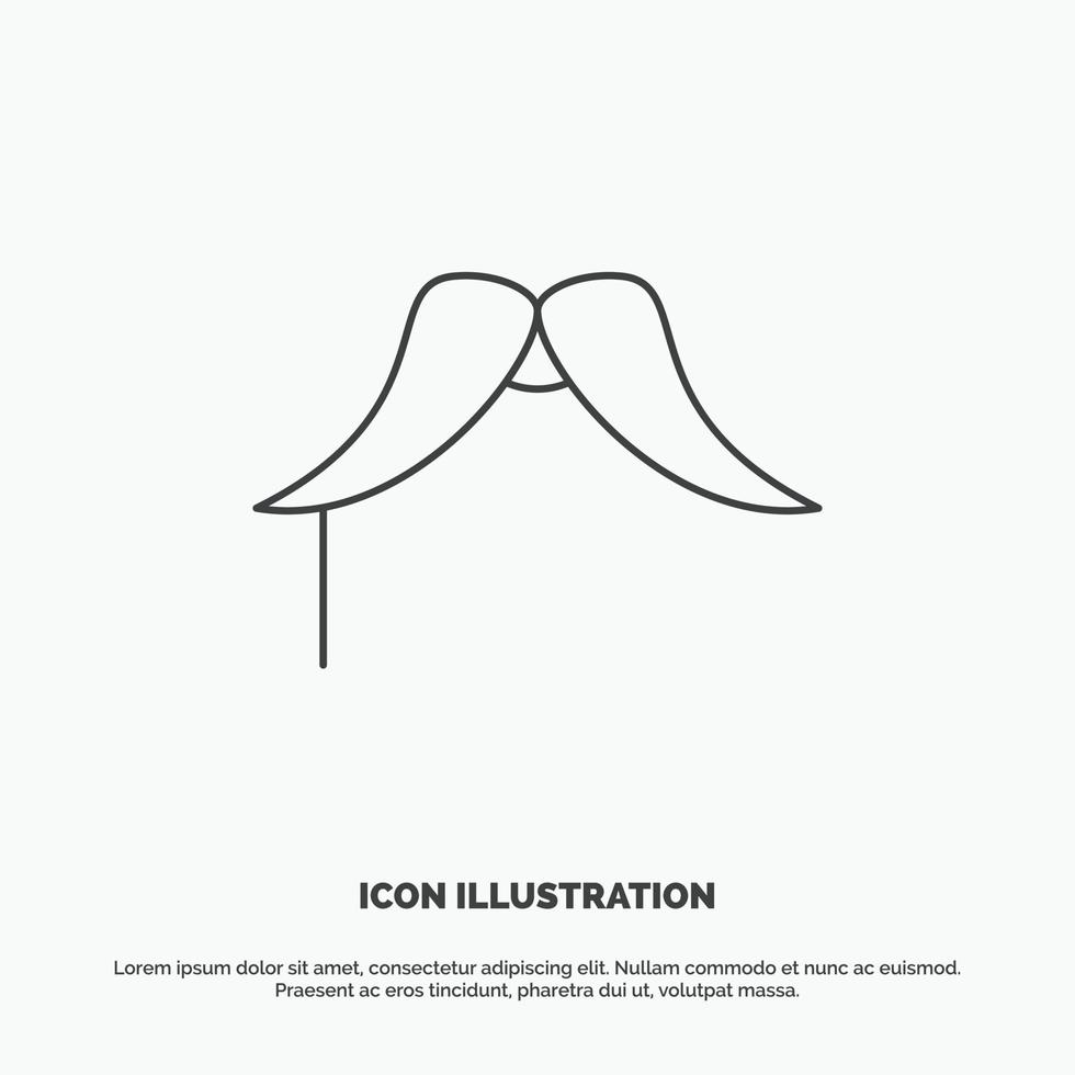 moustache. branché. movember. Masculin. icône des hommes. symbole gris de vecteur de ligne pour ui et ux. site web ou application mobile