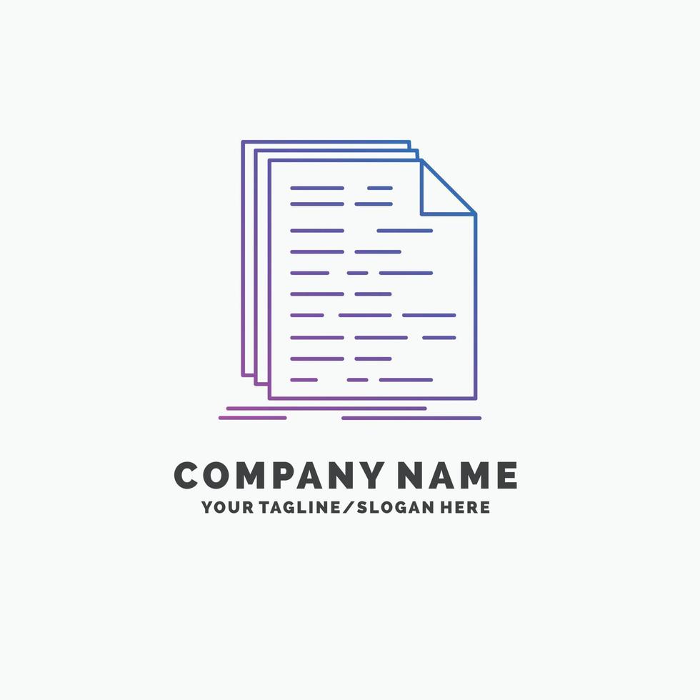 code. codage. doc. programmation. modèle de logo d'entreprise script violet. place pour le slogan vecteur
