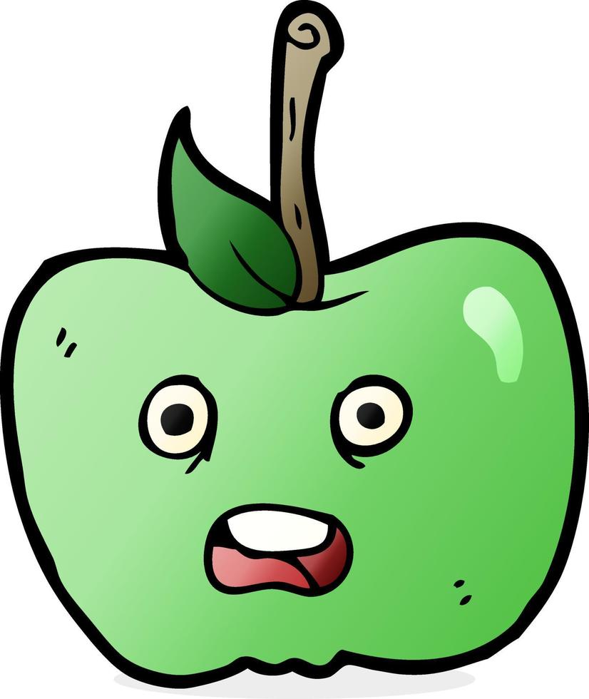 pomme de dessin animé de personnage de doodle vecteur