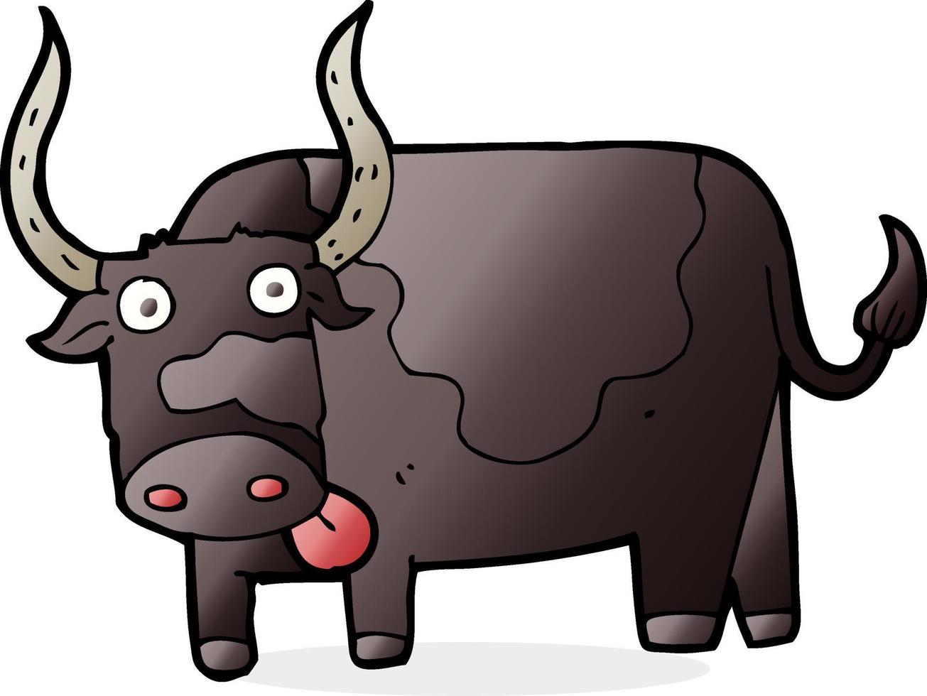 doodle personnage dessin animé taureau vecteur