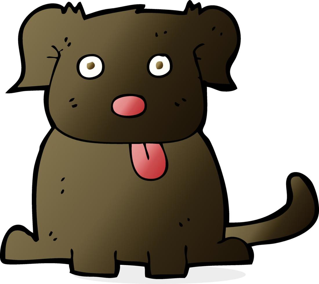 chien de dessin animé de personnage de doodle vecteur