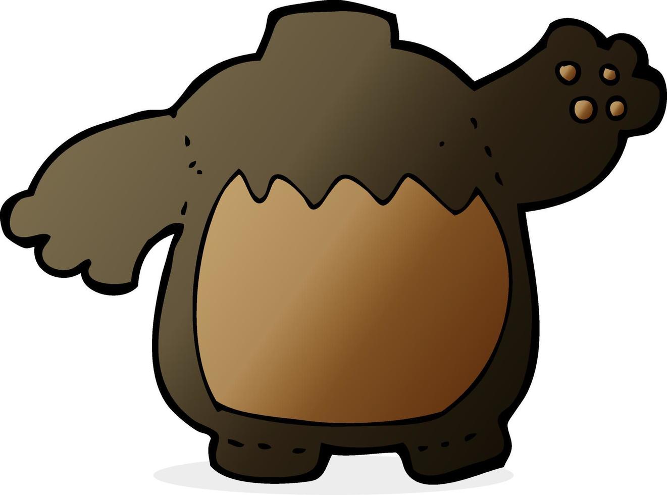 corps d'ours noir dessin animé doodle vecteur