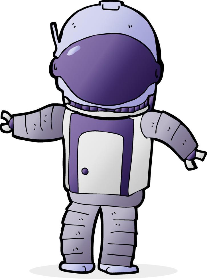 astronaute de dessin animé de personnage de doodle vecteur