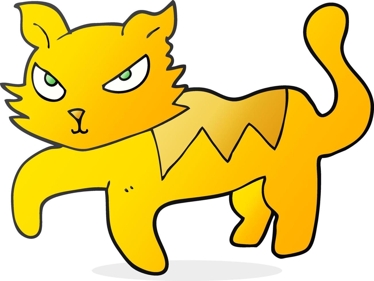 chat de dessin animé de personnage de doodle vecteur