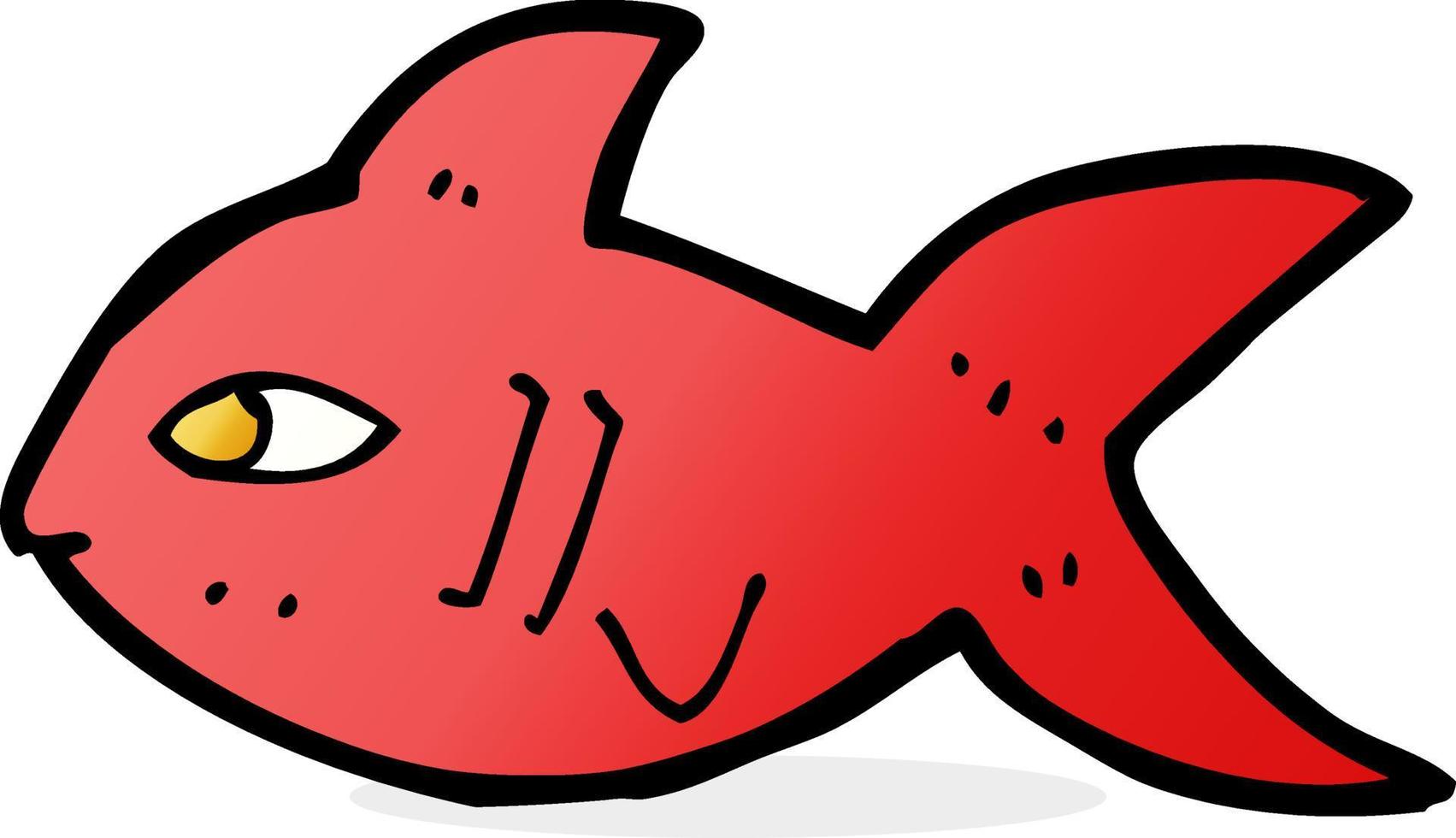 poisson de dessin animé de personnage de doodle vecteur