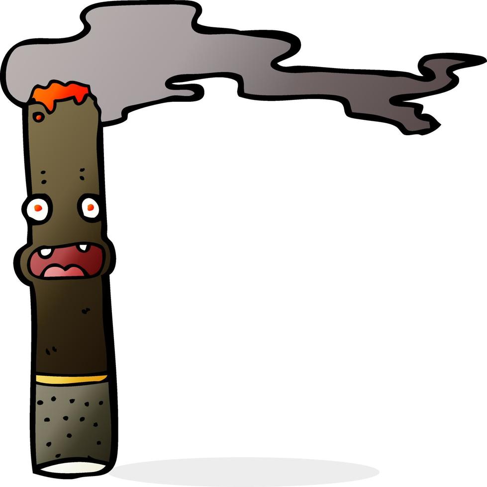 cigare de dessin animé de personnage de doodle vecteur