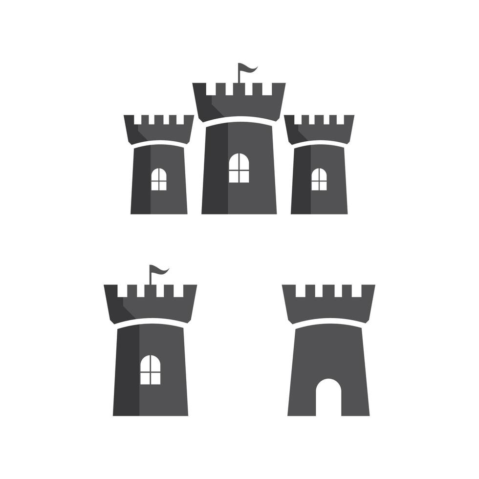 modèle d'icône d'illustration vectorielle de construction de château vecteur