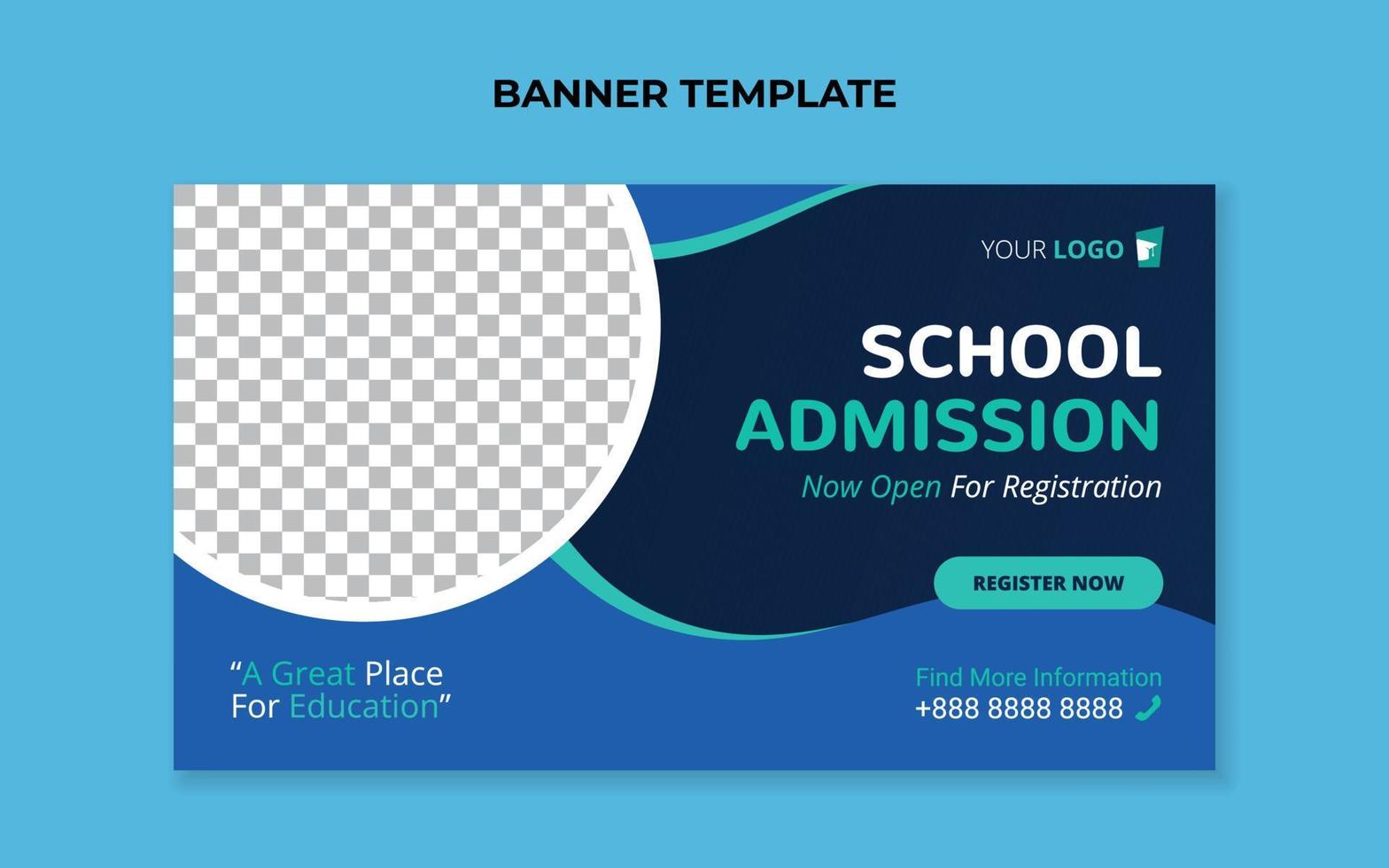 modèle de bannière web d'admission à l'école vecteur