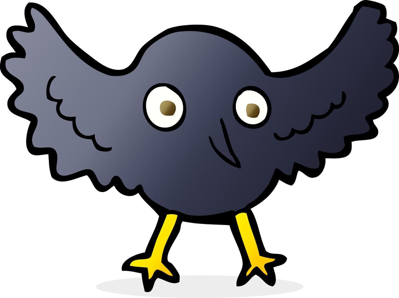 Corbeau de dessin animé de personnage de doodle vecteur