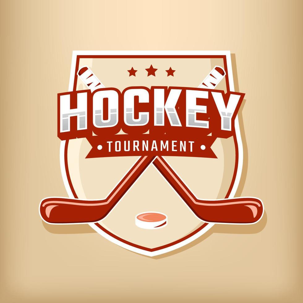 logo et emblème de l'insigne de hockey sur glace vecteur
