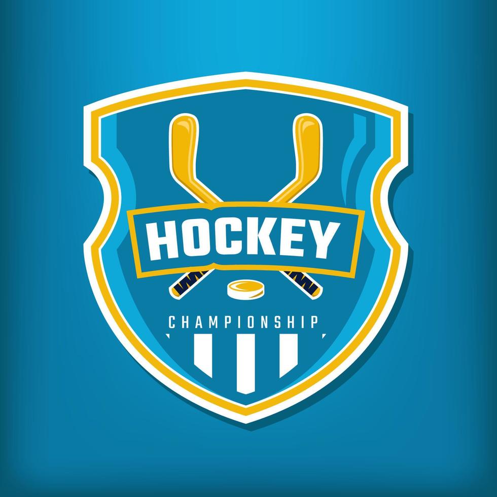 étiquette et insigne modernes de sport de championnat de hockey vecteur