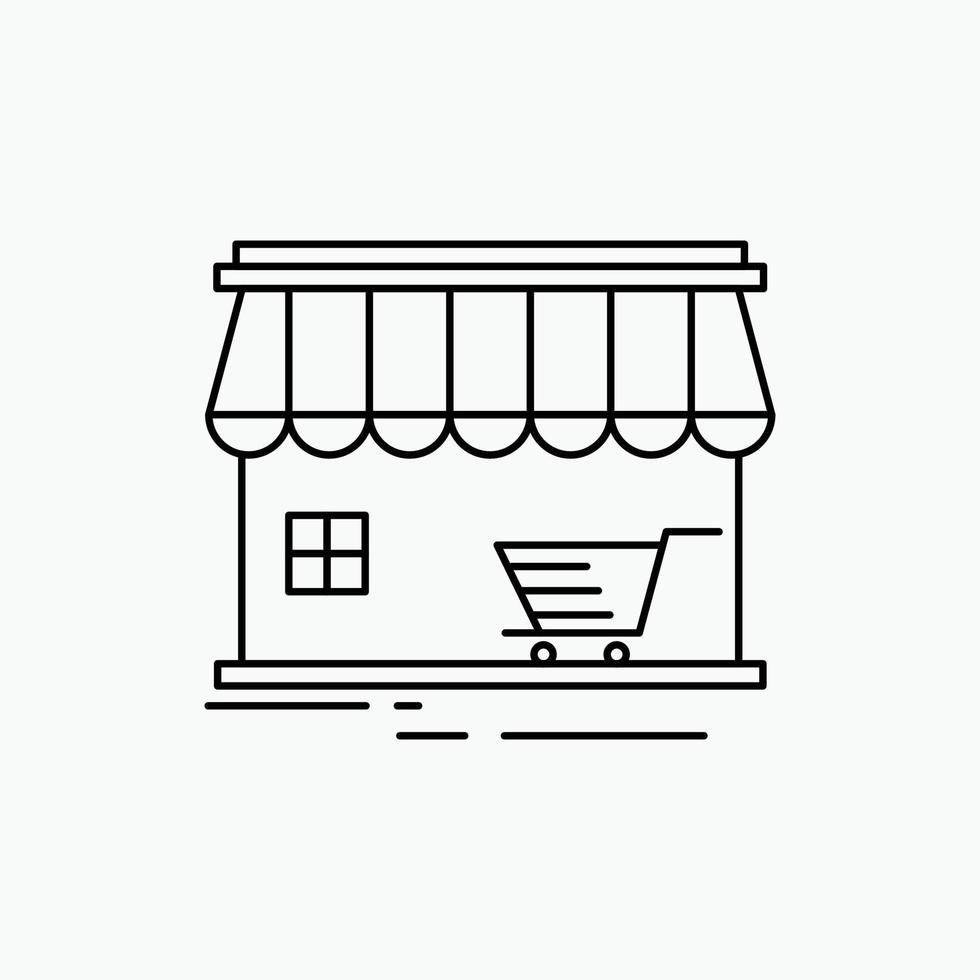 magasin. boutique. marché. imeuble. icône de la ligne de magasinage. illustration vectorielle isolée vecteur