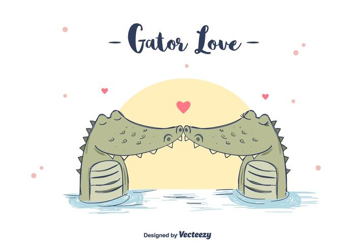 Fond d'amour de gator vecteur