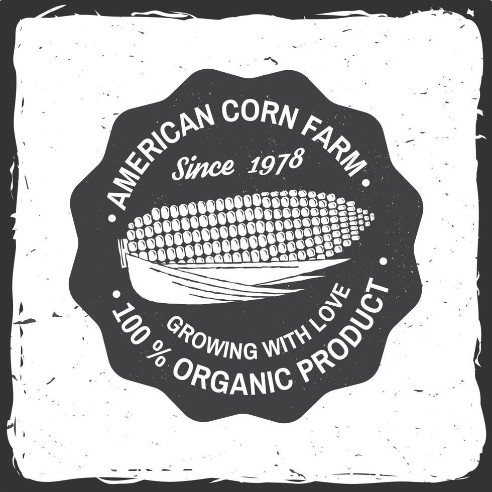 insigne ou étiquette de ferme de maïs américain. illustration vectorielle. vecteur