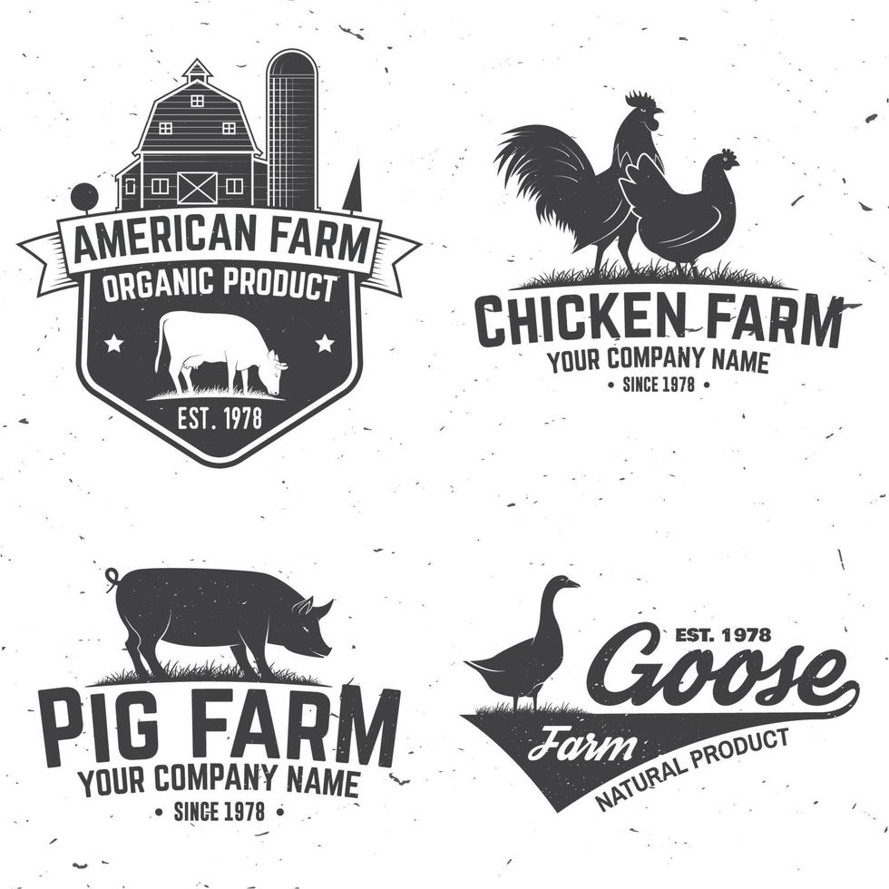 insigne ou étiquette de ferme de poulet. illustration vectorielle. vecteur