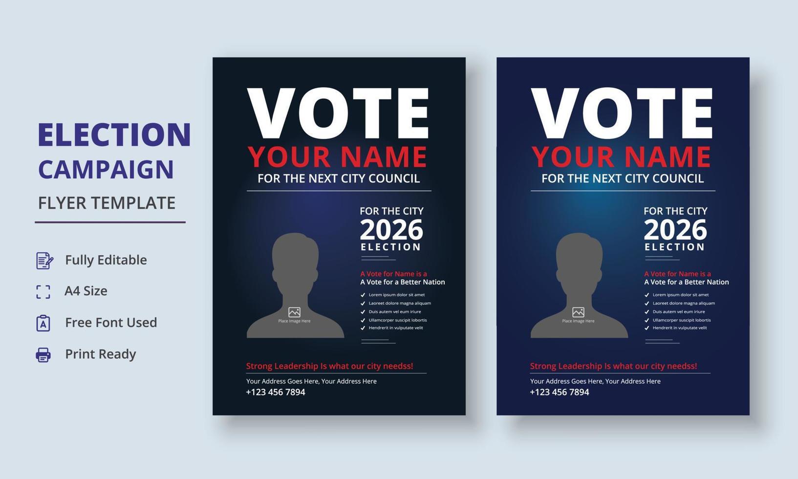 modèle de flyer de campagne électorale, modèle de flyer de campagne politique, modèle de flyer de vote, affiche électorale politique vecteur