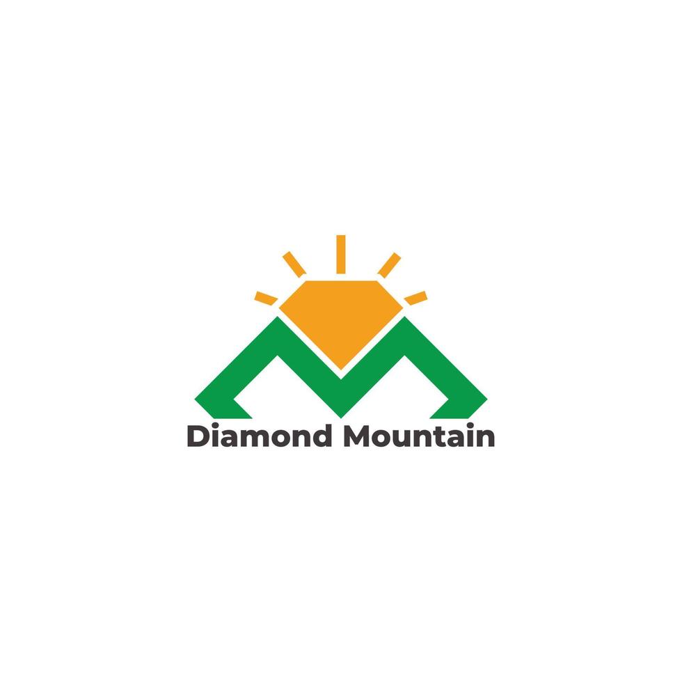 lettre m diamant montagne soleil symbole logo vecteur