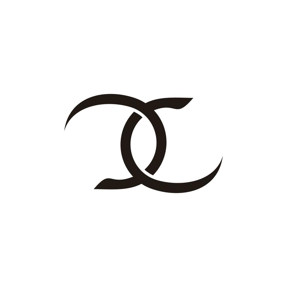 lettre dc courbes simple abstrait boucle logo vecteur