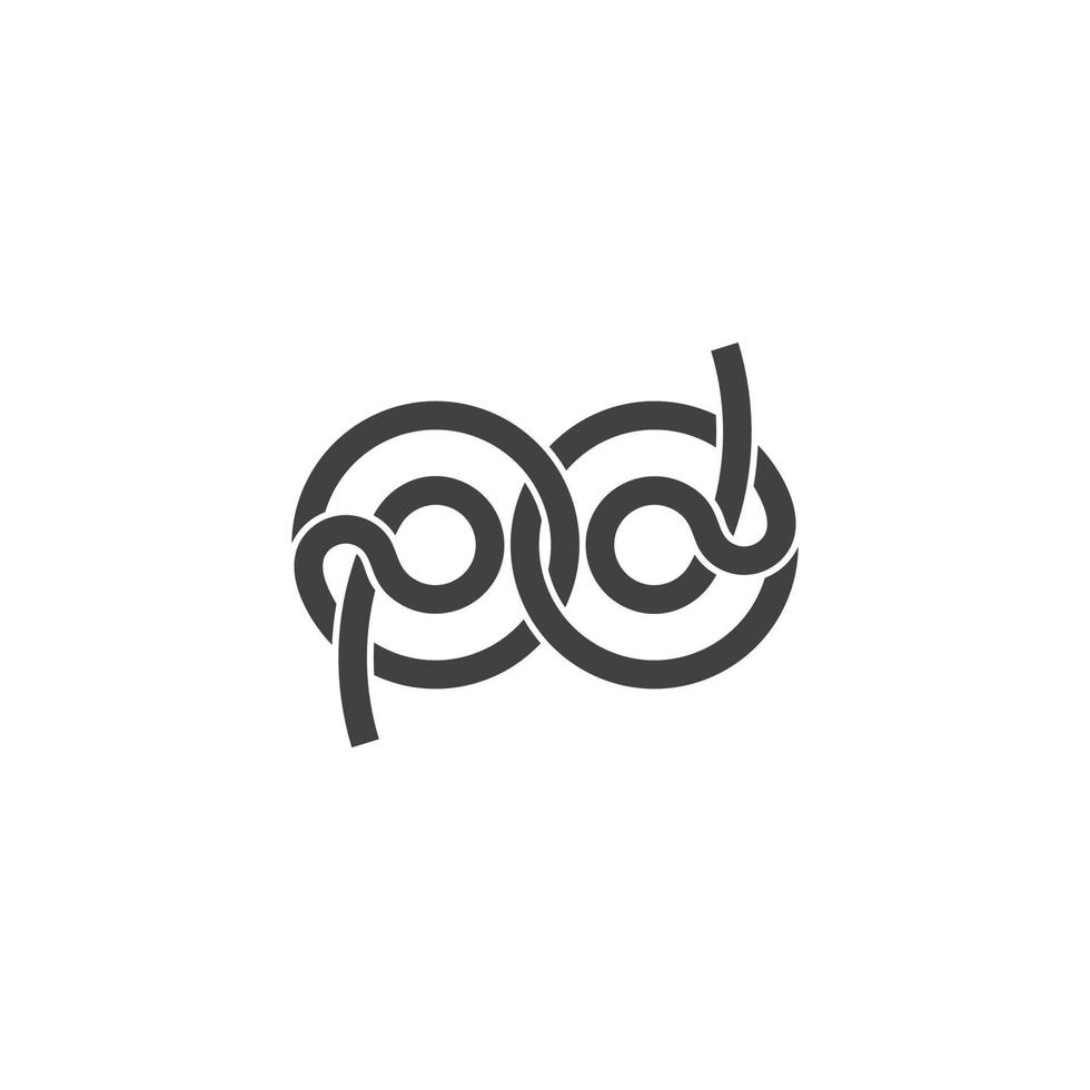lettre pd fil lié ligne géométrique logo vecteur