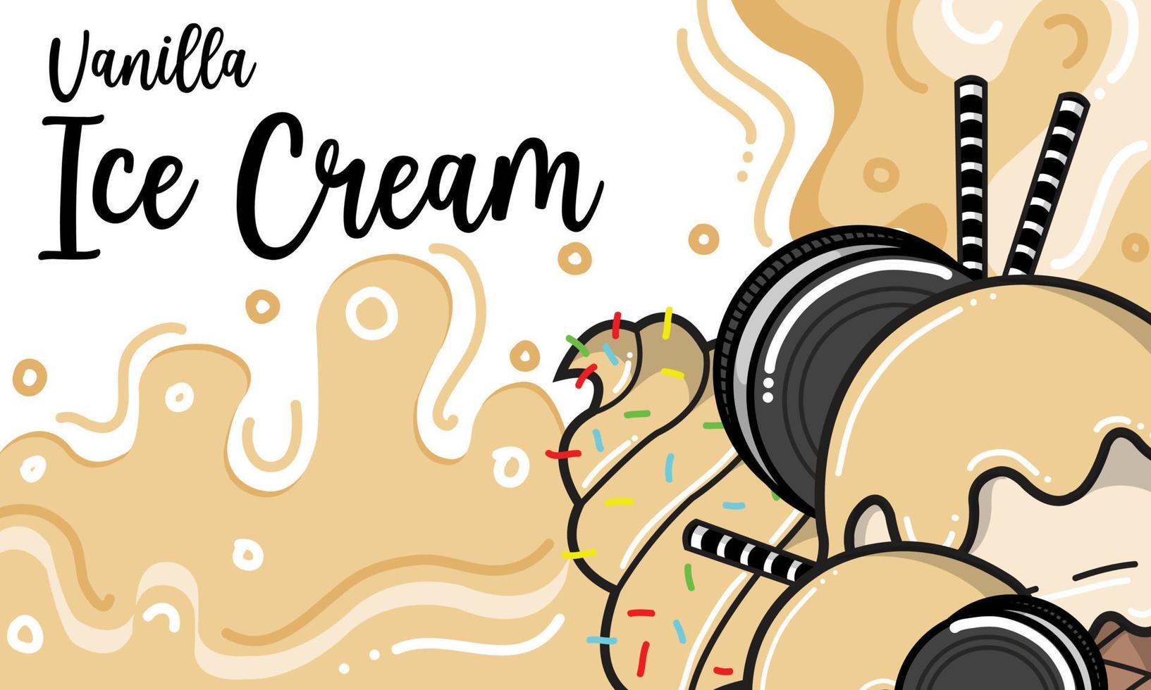 fond de crème glacée sucrée dessin animé mignon vecteur