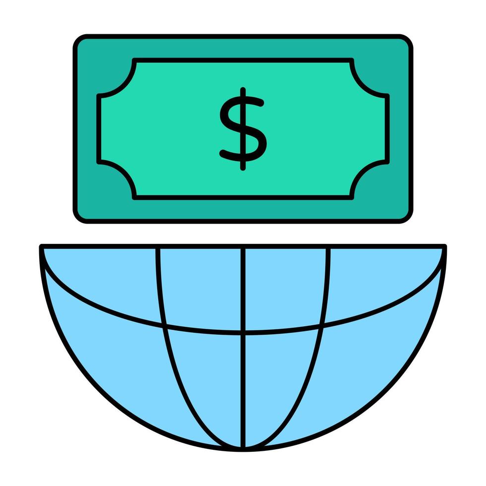 une icône de conception modifiable de l'investissement mondial vecteur